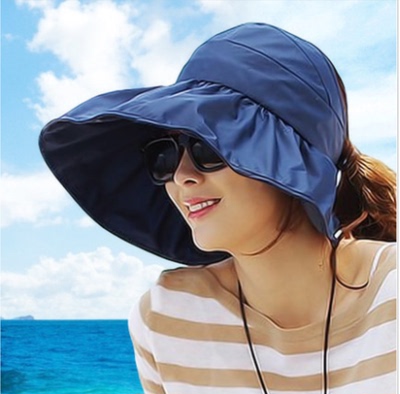 韩国遮阳帽代购夏天户外空顶帽防晒沙滩凉帽折叠紫外线太阳女潮