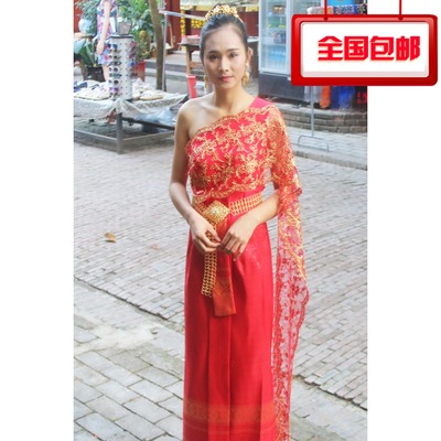 民族服饰 傣装服装 泰国装 成人女装多色舞台演出服影楼婚纱 包邮