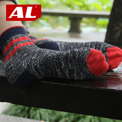 AL90%棉 5双装秋冬季个性民族风男袜运动短袜男士秋季袜子厚袜子