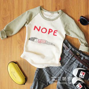 男童长袖T恤 2015秋季新款宝宝韩版上衣 儿童纯棉圆领印花打底衫