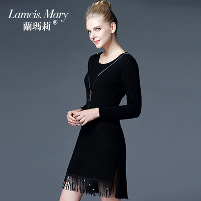 兰玛莉品牌女装2015新款冬装欧美高端大牌欧洲站欧货秋冬连衣裙