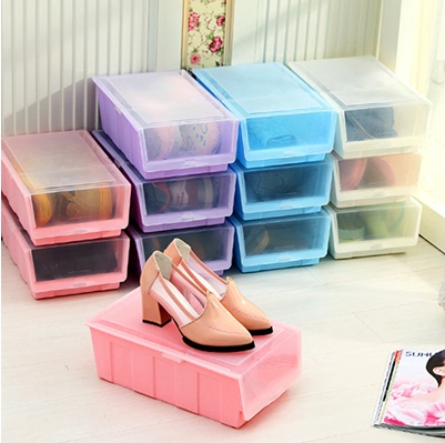 包邮加厚塑料鞋盒水晶塑料抽屉式透明鞋盒鞋子收纳盒鞋盒
