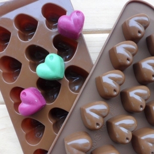 SEDU烘焙器具15连爱心形状巧克力模具硅胶巧克力冰格手工皂布丁模