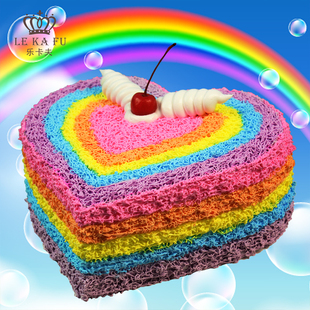 乐卡夫生日蛋糕特色创意彩虹爱心蛋糕定制成都北京同城配送免费