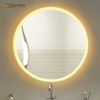 LED镜子壁灯简约现代圆形装饰壁挂带灯镜子卫浴卧室化妆镜灯壁灯
