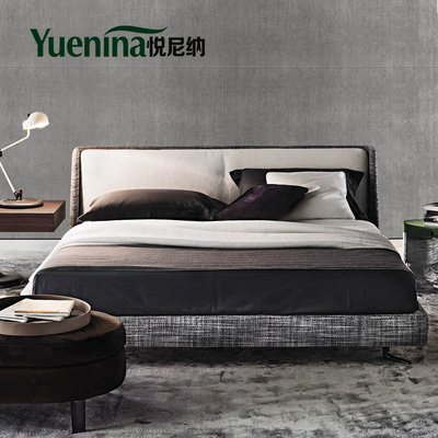 悦尼纳 可拆洗布床布艺床小户型 北欧现代双人床1.8米储物婚床