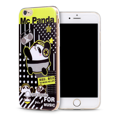 索罗卡 熊猫彩绘iPhone6s/6plus卡通超薄手机壳少女软胶TPU保护套