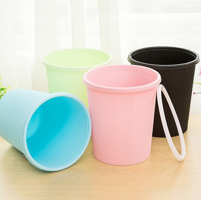 无盖带压圈创意厨房客厅卫生间垃圾桶家用塑料垃圾筒纸篓