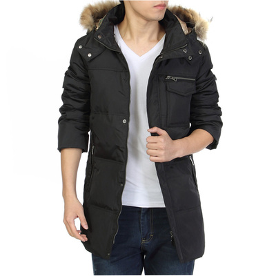 2015新款男士韩版品牌羽绒服潮流户外卡黑色加厚大码带帽冬白鸭绒
