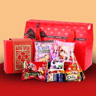 喜呵呵中国风结婚庆创意喜糖成品礼盒10颗装盒装含糖人气套餐包装