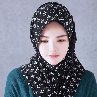2016穆斯林头巾方便盖头时尚纱巾回族套头巾女muslim围巾直接套头