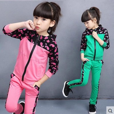2015新款秋装韩版童装女童儿童衣服中大童两件套休闲运动套装春秋
