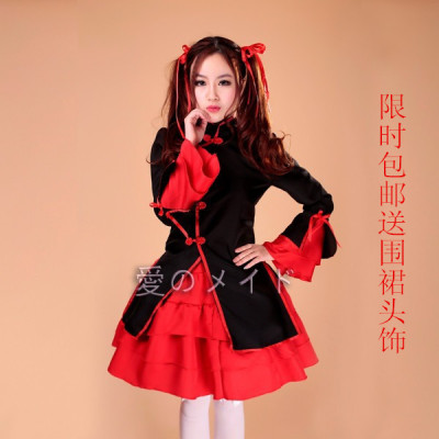 大码~中国风lolita装 女仆装 COSPALY女装演出服餐厅制服