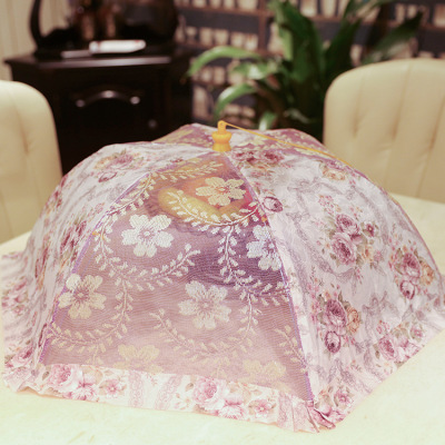 优琪 大号折叠饭菜罩食物罩 圆形盖菜罩防苍蝇虫罩蕾丝餐桌罩