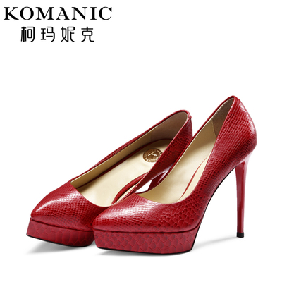 柯玛妮克/Komanic 高端臻品系列 蛇纹牛皮女鞋 细高跟单鞋K55427