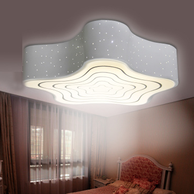 简约LED吸顶灯创意房间灯遥控调光儿童灯温馨卧室房间灯星星灯具