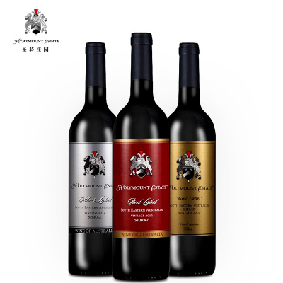 圣骑庄园澳大利亚原瓶进口红酒澳洲干红葡萄酒三支装750ml*3