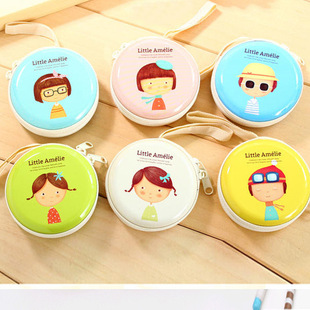 韩国可爱创意马口铁女孩零钱包学生女 迷你便携耳机包硬币钥匙包