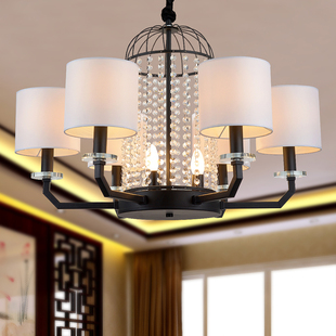 现代新中式吊灯客厅灯水晶吊灯创意仿古酒店餐厅书房铁艺中式灯具