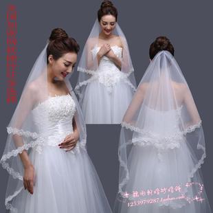 新娘头纱包邮1.5米梅花亮片韩式结婚纱礼服配件超长白色软纱新款