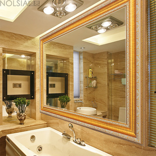 NOLSIA超豪华欧式浴室镜美式防水浴室柜镜子梳妆壁挂卫生间镜子