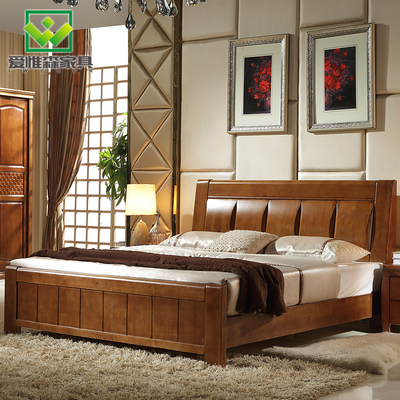 实木床1.8米新中式双人床1.5米橡胶木气压高箱储物床简约现代特价
