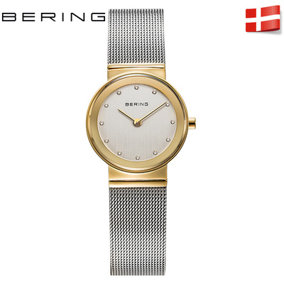 进口Bering白令北欧风时尚镶钻腕表 女表简约石英表钢带手表10126