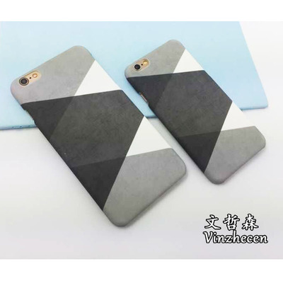 简约商务手机壳iphone6s黑白灰复古磨砂硬壳苹果6plus保护套i5S