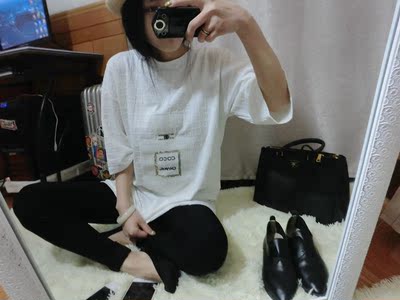 2015春夏新款韩版香水瓶棉T恤女印花打底衫短袖打底上衣