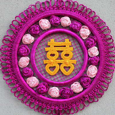 中国结大号挂件紫色喜庆装饰结婚用品纯手工编织特色工艺品送朋友