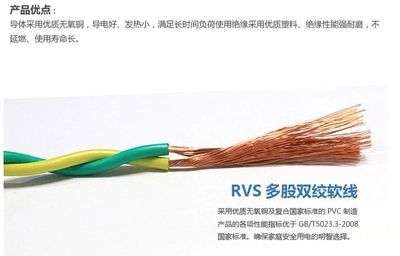 康立讯RVS纯铜花线2*1/1.5/2.5灯头线软线电线双绞线电灯线电源线