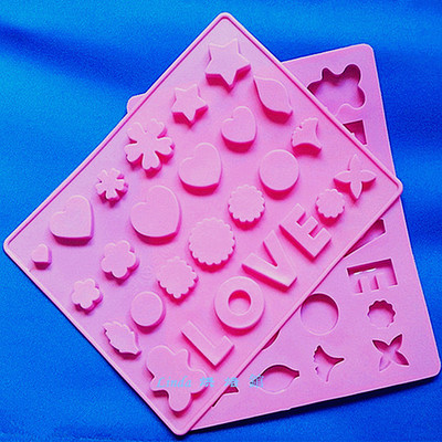 超值DIY硅胶烘焙模具爱心巧克力模蛋糕饼干冰格模型手工皂 批发