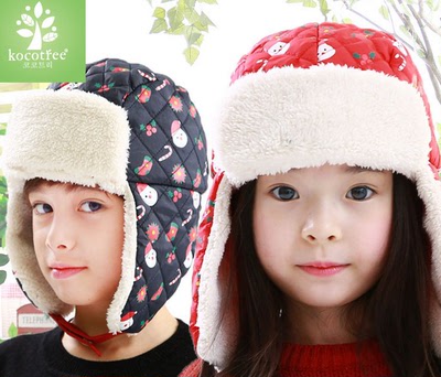童帽新品儿童帽子冬季韩国KK树男童加绒保暖帽女童护耳帽2-10岁潮