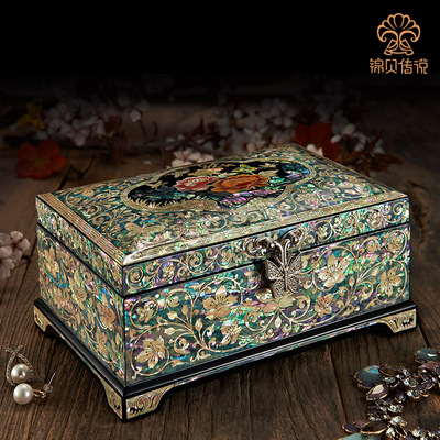 锦贝传说螺钿漆器珠宝首饰饰品盒韩国公主复古欧式木质教师节礼物
