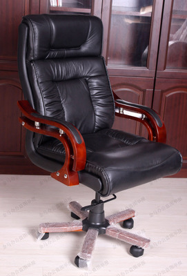 特价大中班椅头层牛皮老板椅电脑椅实木高靠背办公椅可定制韩皮椅