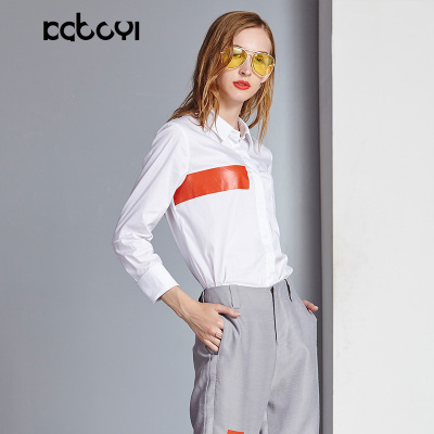 卡布依原创设计师品牌女装秋季新品白色百搭休闲风干练气质衬衫女