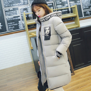 2015新款韩版冬装棉衣女中长款学院风加厚大码连帽羽绒棉服女外套