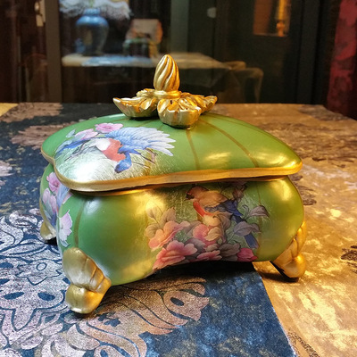 欧式陶瓷糖果罐 创意家居储物罐摆件 首饰盒饰品复古收纳盒茶叶罐