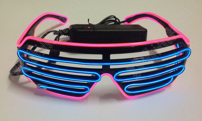 促销 新款雷朋发光眼镜 舞会装饰EL发光眼镜 LED冷光音乐眼镜