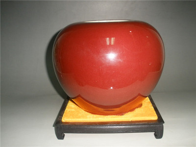老瓷器 老物件 古董 古玩 清康熙霁红罐 老瓷罐