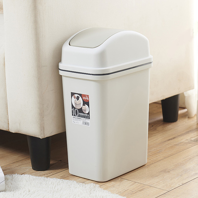 创意卫生间垃圾桶 家用厨房客厅翻盖摇盖式卫生垃圾筒扁方形带盖
