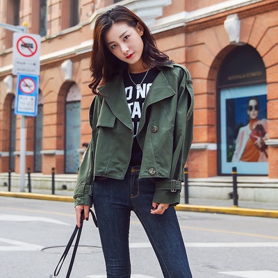 2016年秋季长袖纯色街头韩版时尚短外套