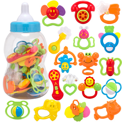 婴儿玩具 0-1岁摇铃玩具 新生儿宝宝玩具婴幼儿牙胶套装3-6个月