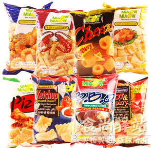 马来西亚进口膨化零食品小吃特产 妙妙鱿鱼味卷/鸡味鲜/虾条 60g