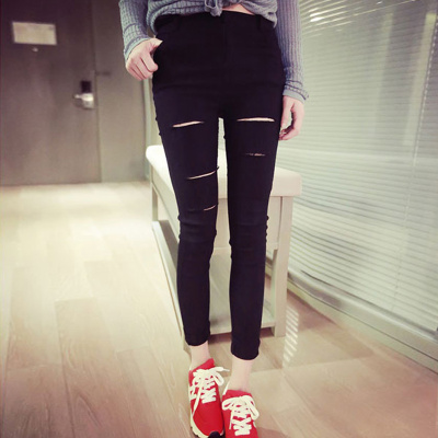 2015春夏季新款韩版小脚铅笔裤黑色大码外穿打底裤显瘦女裤长裤子