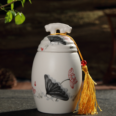 亚光陶瓷罐 龙头罐 储藏 功夫密封罐 铁观音茶叶罐