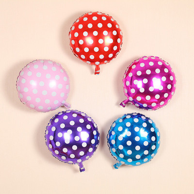 糖果色圆点波点铝膜气球婚礼生日派对庆典活动装饰布置氢气球批发