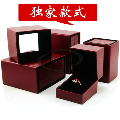 珠宝首饰包装盒项链戒指盒子绒布批发欧式饰品吊坠盒礼盒红纹套盒