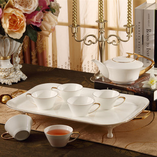 英格丽欧式茶具套装带托盘陶瓷 英式结婚咖啡具杯碟骨瓷礼品