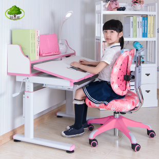 【新】智慧树 儿童学习桌可升降 小学生书桌带书架 写字桌椅套装